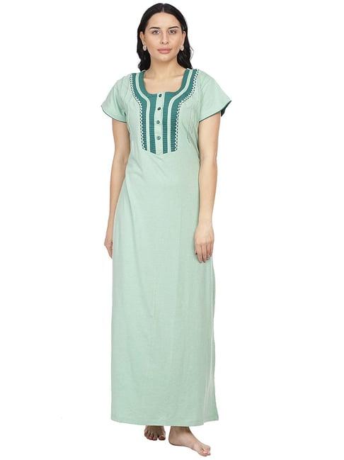 honeydew green cotton nighty