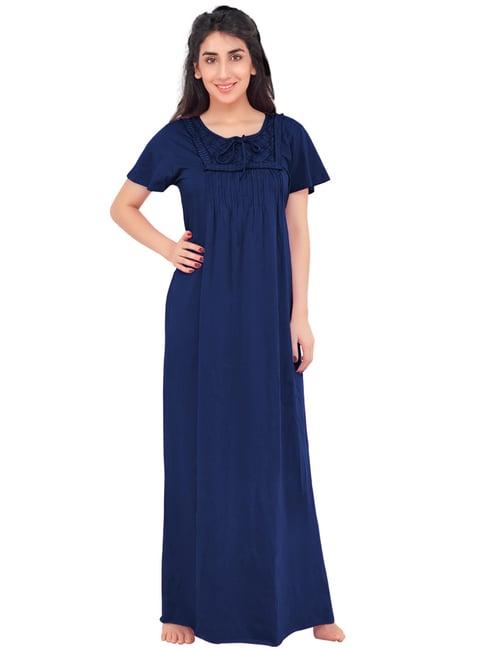 honeydew navy cotton nighty