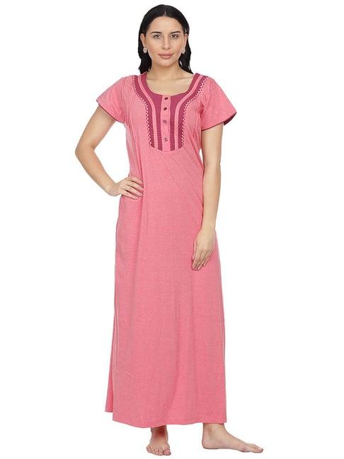 honeydew pink cotton nighty