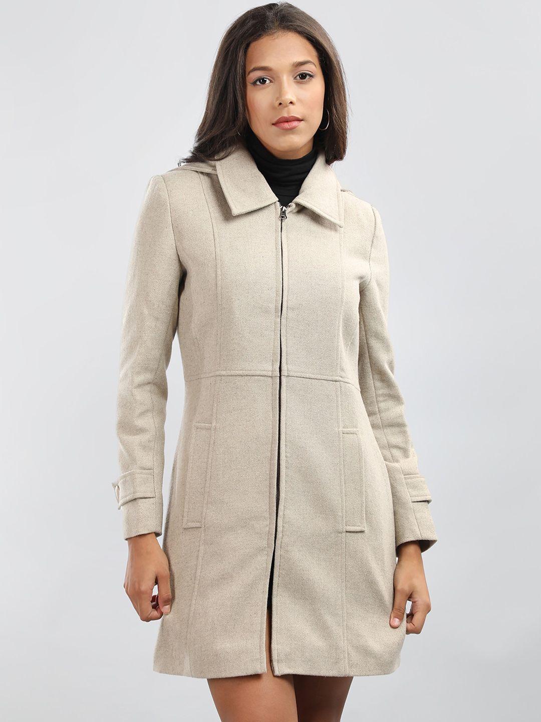 honnete hooded regular fit casual trench coat