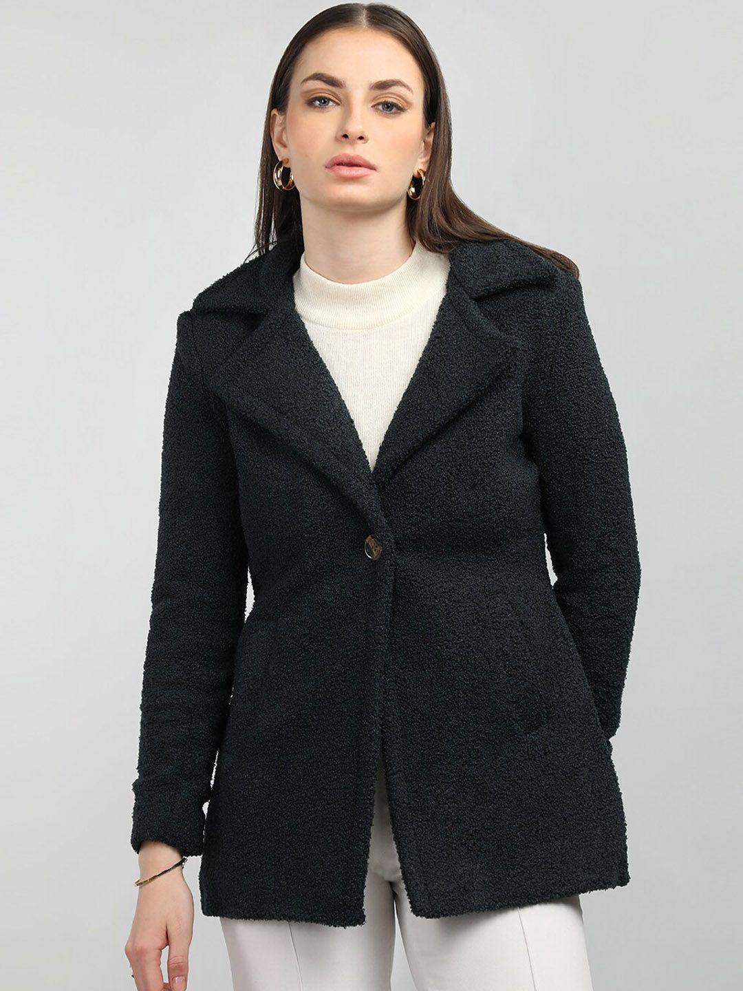 honnete lapel collar single breasted  overcoat