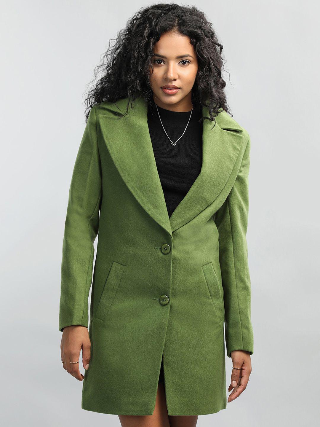 honnete notched lapel longline trench coat