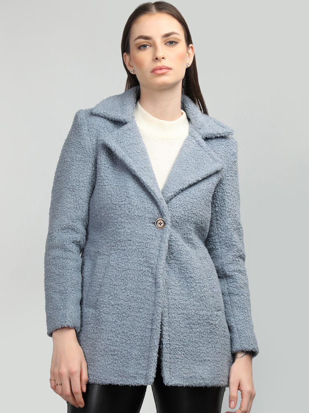 honnete notched lapel single breasted coat