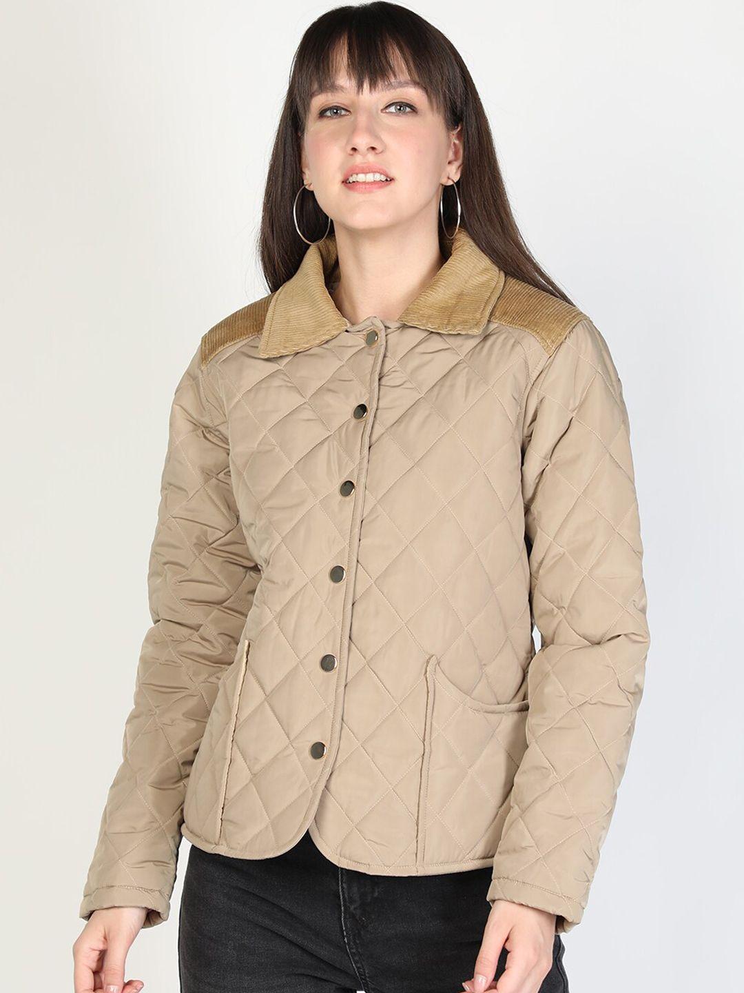 honnete women beige lightweight outdoor quilted jacket