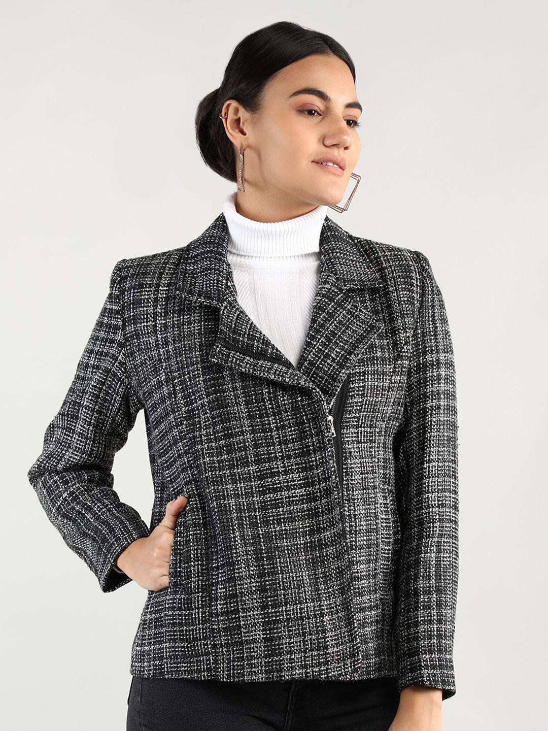 honnete women grey checked trench coats