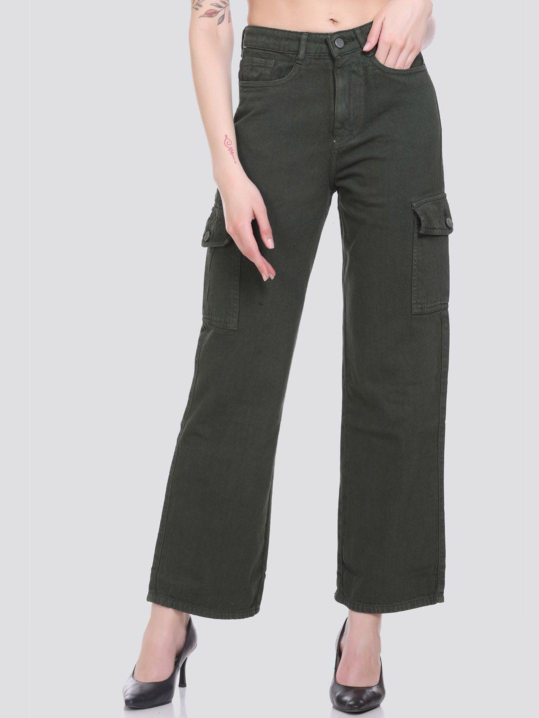 honnete women lean mid-rise wide leg denim jeans