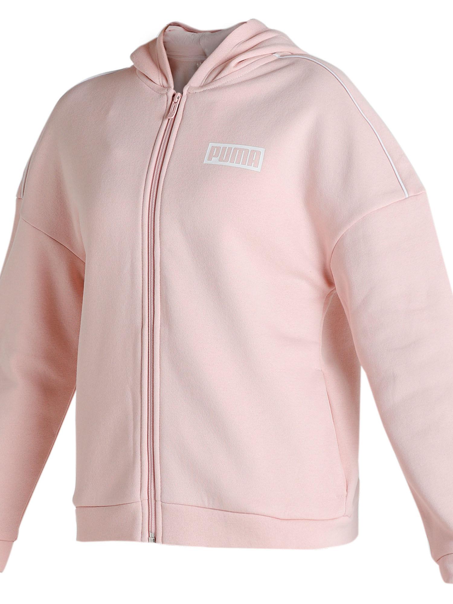 hooded girl's pink casual track suit