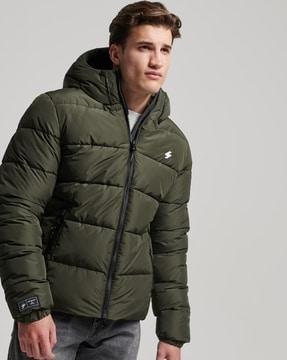 hooded sports puffer jacket