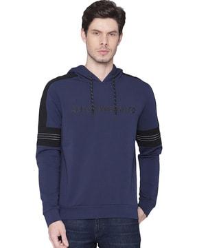 hooded sweatshirt with branding