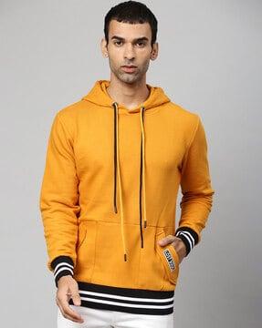 hooded sweatshirt with contrast cuffs
