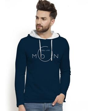 hooded t-shirt with graphic print