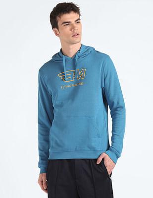 hooded brand print sweatshirt