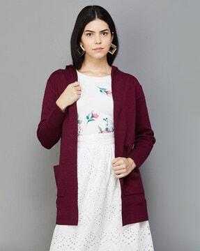 hooded cardigan with insert pockets