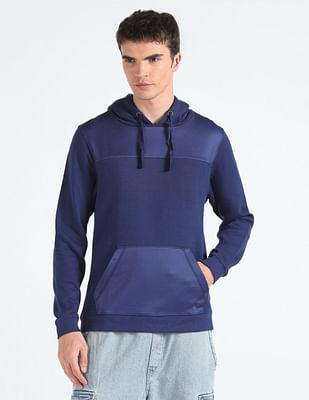 hooded colour block sweatshirt