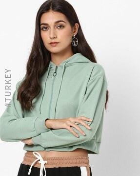 hooded crop sweatshirt