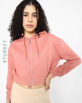 hooded crop sweatshirt