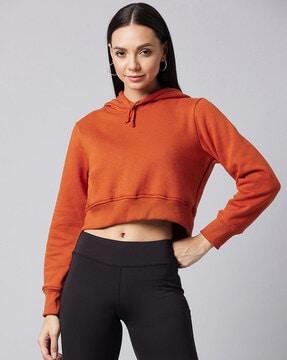 hooded crop sweatshirt