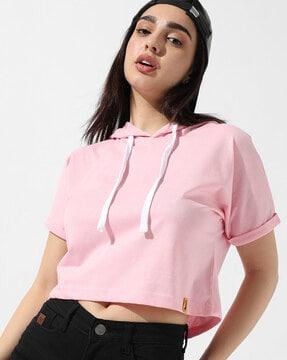 hooded crop top