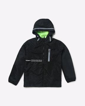 hooded jacket with insert pocket