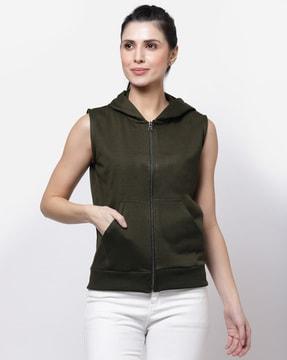 hooded jacket with split-kangaroo pockets