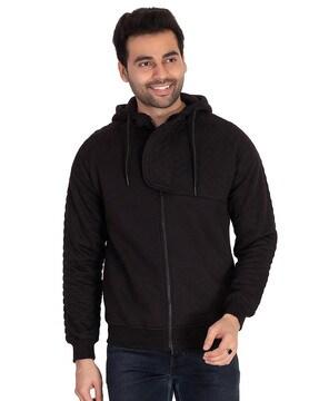 hooded jacket with zip-front closure
