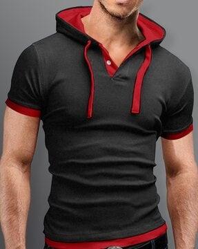 hooded neck t-shirt