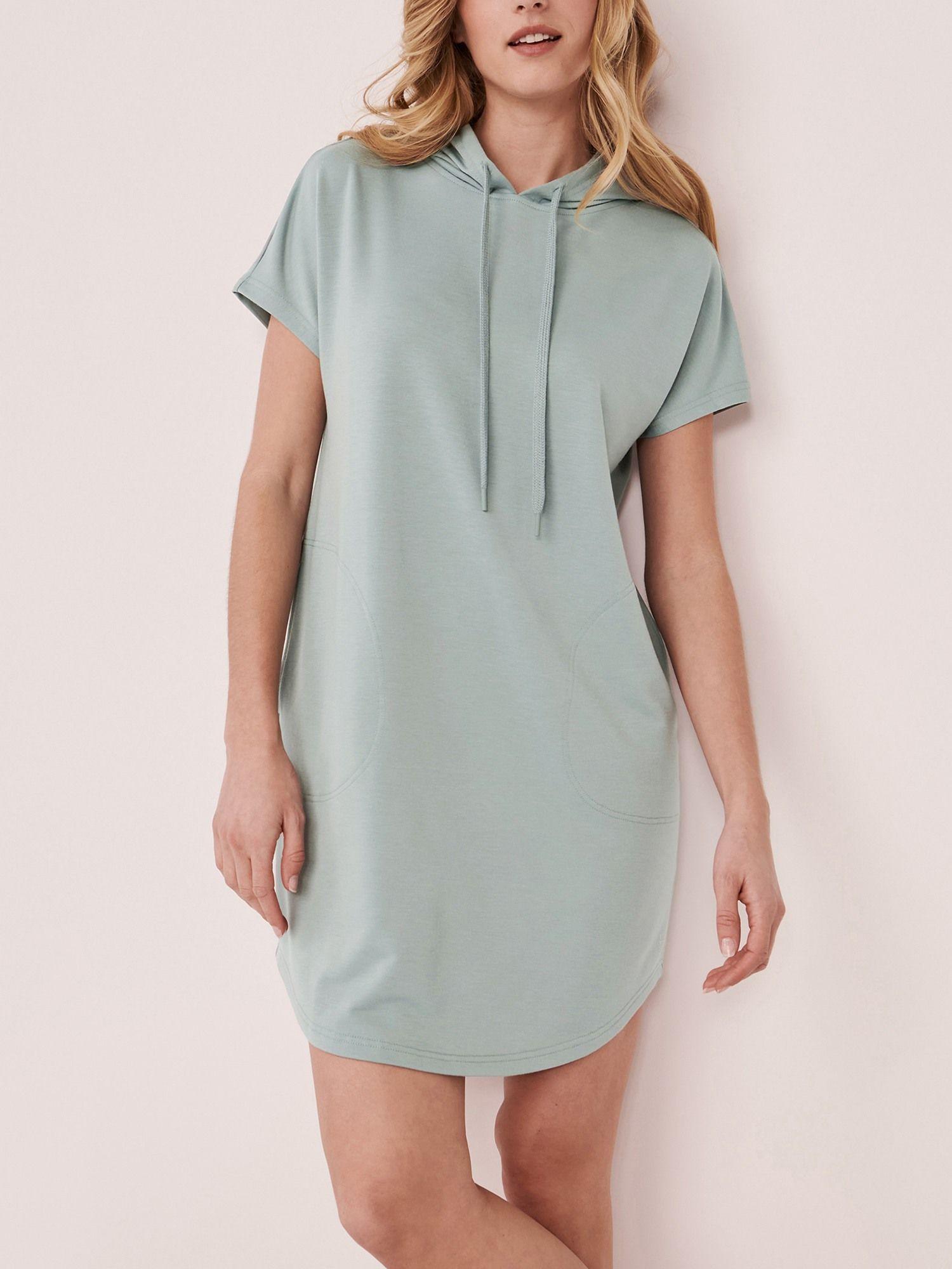 hooded short sleeve dress