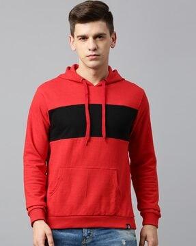 hooded sweatshirt with contrast stripe