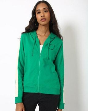 hooded sweatshirt with contrast taping