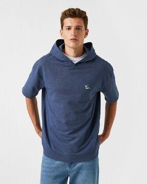 hooded sweatshirt with drop shoulders