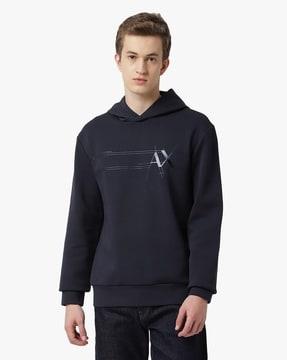 hooded sweatshirt with shiny logo