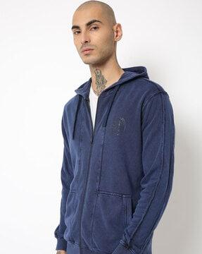 hooded sweatshirt with split kangaroo pockets