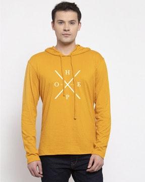 hooded sweatshirt with typography detail