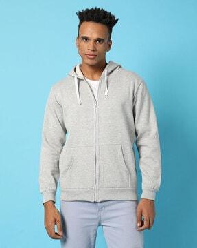 hooded sweatshirt with zip front