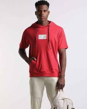 hooded t-shirt with pocket