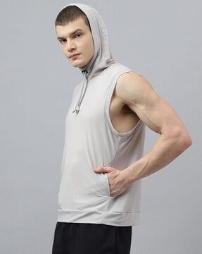 hooded t-shirt with sleeveless