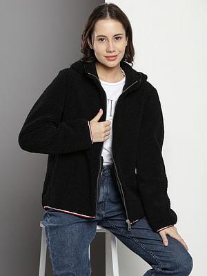 hooded teddy jacket