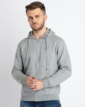 hooded zip-front sweatshirt