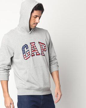 hoodie with brand-embroidered applique