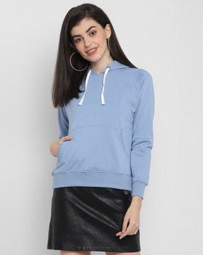 hoodie with ribbed hem