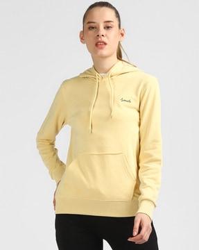 hoodie with ribbed hem