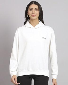 hoodie with ribbed hem