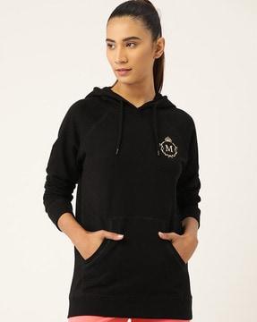 hoodie with ribbed hems