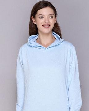 hoodie with ribbed hems