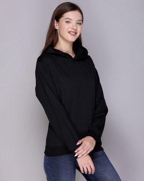 hoodie with ribbed hems