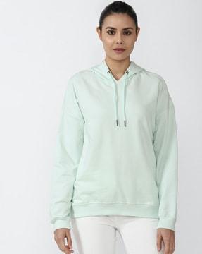 hoodie with ribbed sleeves