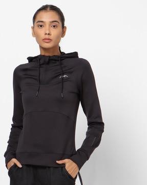 hoodie with short zip placket