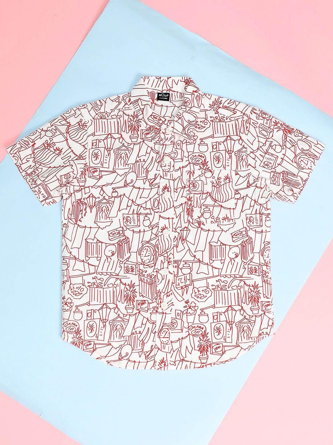 hoop boys graphic printed cotton casual shirt