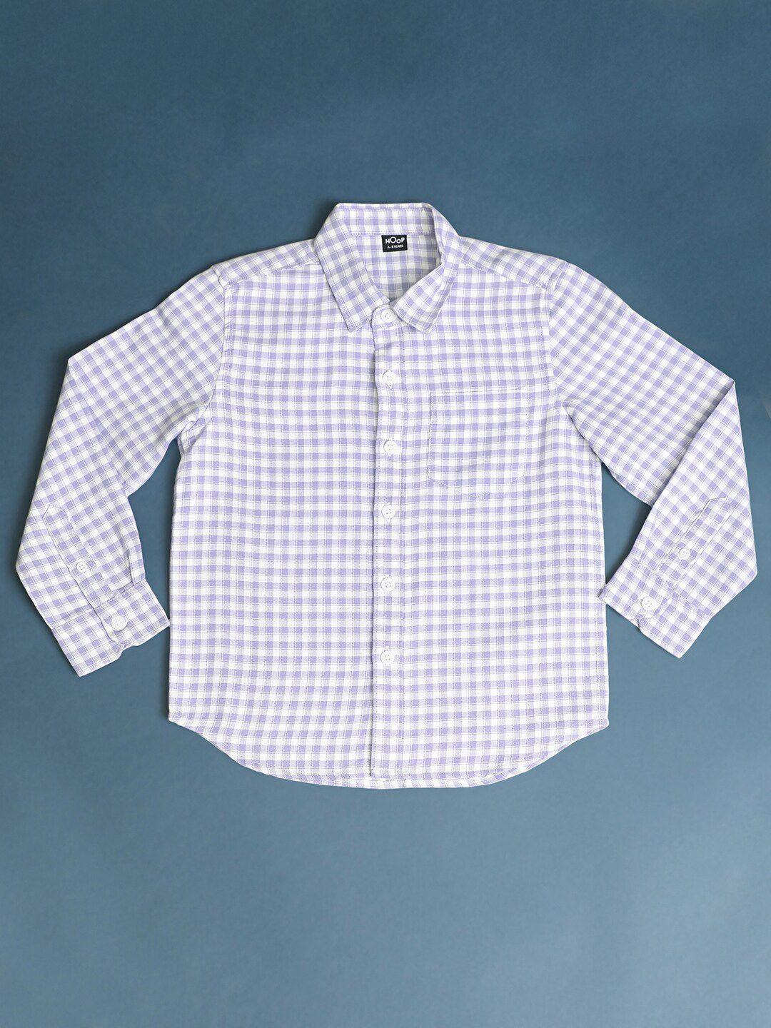 hoop boys regular fit gingham checks  casual shirt