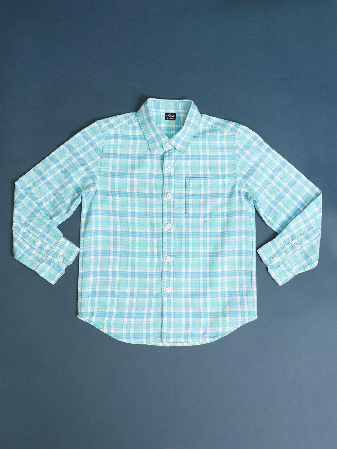 hoop boys regular fit tartan checks casual shirt